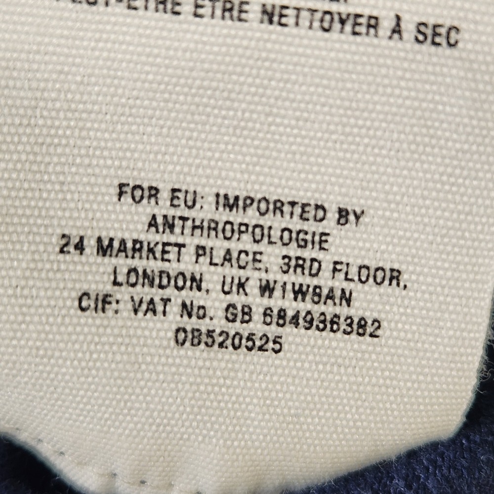 Hei Hei Anthropologie Navy Blue Linen Blend Wide Leg Foldover Waist Pants L - Picture 9 of 9